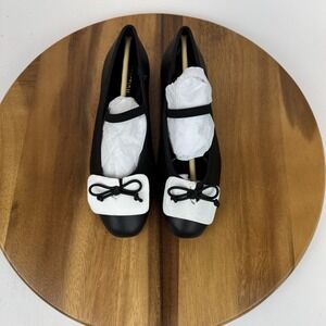 New Womens Reaction Kenneth Cole Melrose Black Bow Mary Jane Ballet Flats Size 8